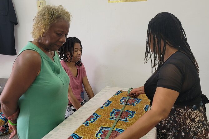 African custom clothing making experience with fabric tour - Your Hands-On Sewing Lesson: Learning Without Stress