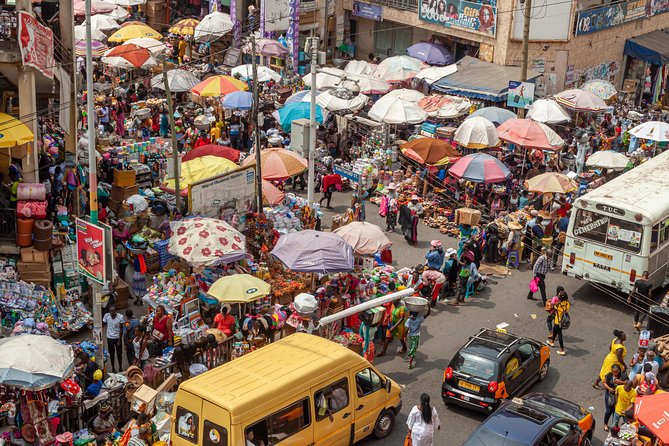 Explore Accra - Jamestown drive-through: forts, fishing life, prison, and lighthouse views