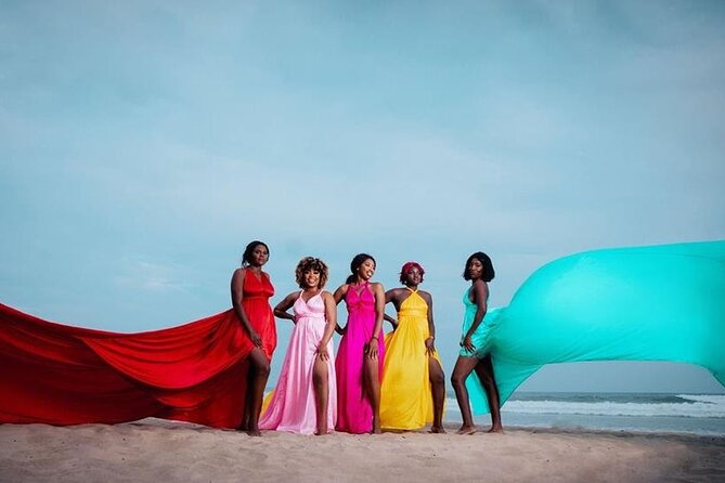 Luxury Flying Dress Photoshoot in Accra - Independence Square check-in, then straight into photos